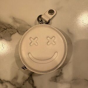 Alexander Wang White Smiley Face Coin Pouch